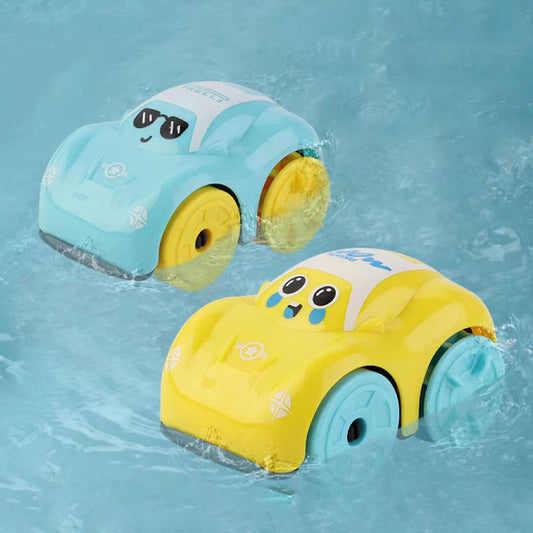 Kinder Bade-Spielzeug – Aufziehbare Cartoon-Autos aus ABS – Schwimmendes Amphibien-Spielzeug für Jungen & Mädchen