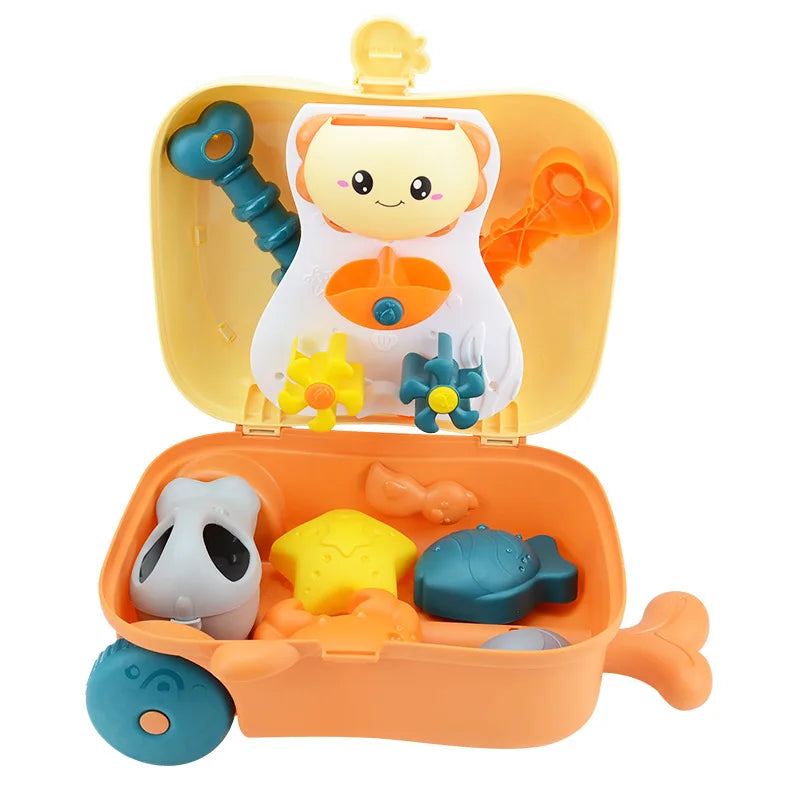 Baby Badezimmer Rucksack Strandspielzeug Enten Trolley Koffer Aufbewahrung – Strandzubehör Schaufel Form Set – Sandspielzeug für Kinder – Sandbox Spielzeug