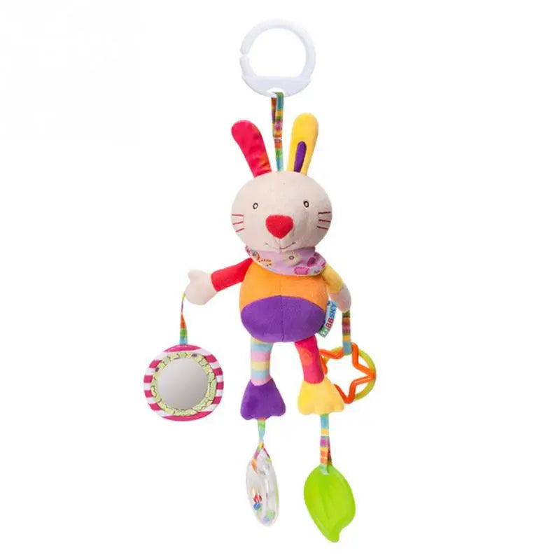 Weiches Plüsch-Rasselspielzeug – Giraffe & Zebra mit Beißring für Babys