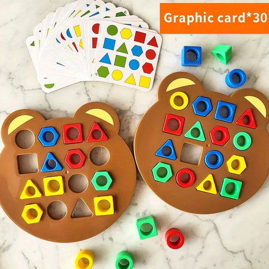 Montessori 3D Puzzle für Kinder – Geometrische Formen und Farben Lernspielzeug ab 3 Jahren, Pädagogisches Spiel zur Förderung der Feinmotorik