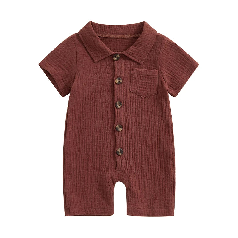 Jungen Strampler 0-24 Monate, 100% Baumwolle, Kurzarm