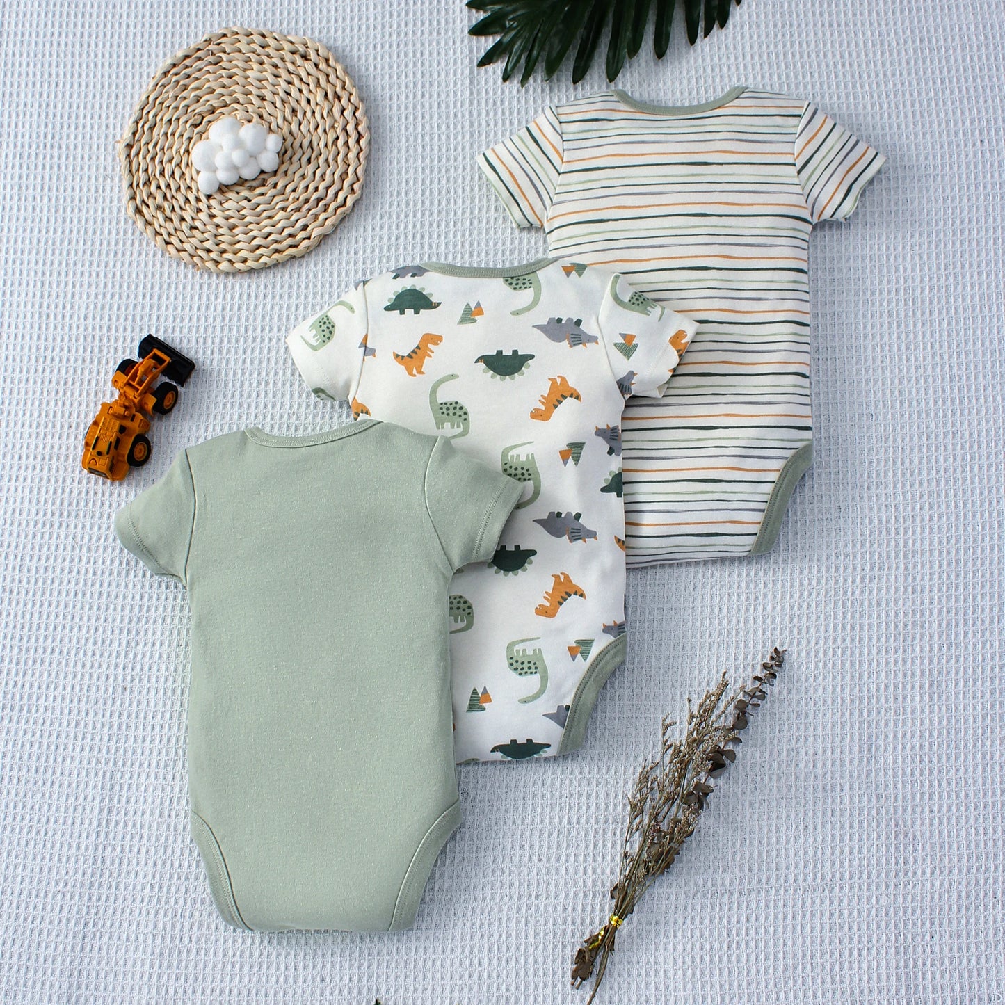 Baby Body für Jungen, 0-24 Monate, Langarm, 100% Baumwolle, 3 Stück