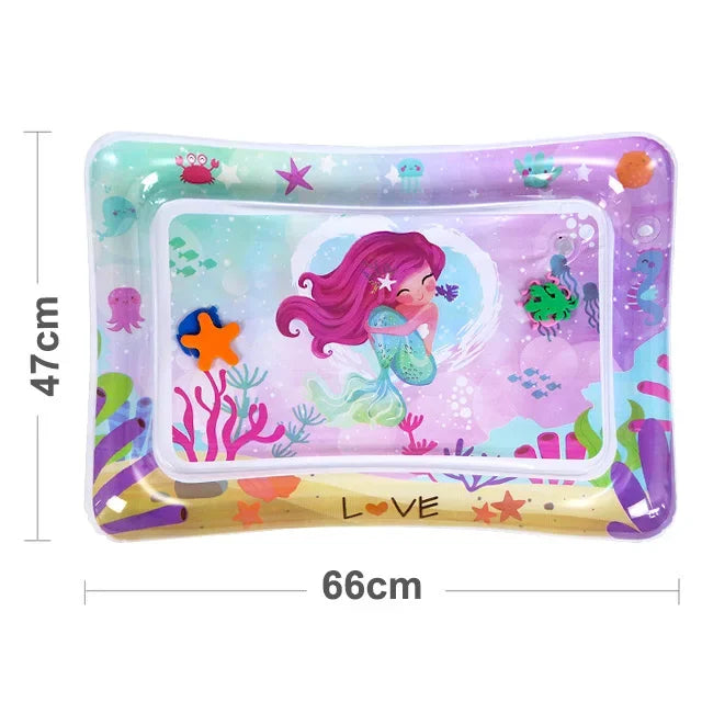 Produktbeschreibung: Baby Tummy Time Wasser Spielmatte – Aufblasbare PVC Krabbelmatte für Kleinkinder