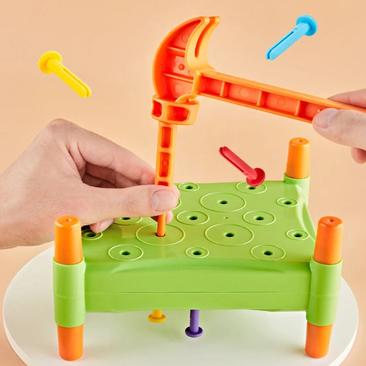 Montessori Nagel- und Schraubenspiel – Feinmotorik und Sensorisches Lernen für Kinder – Kognitive Entwicklung und Farberkennung – Perfekt für Autistische Kinder