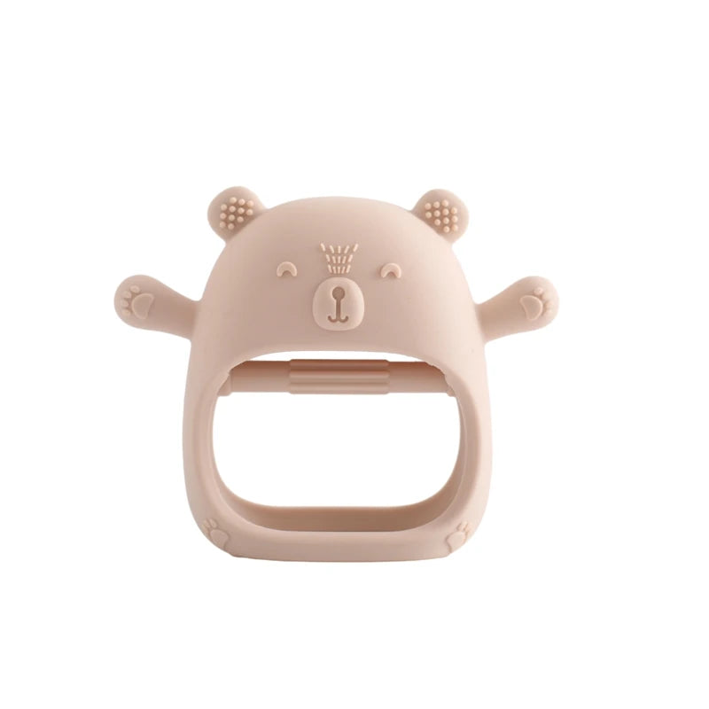 Silicone Baby Teething Mitten – BPA-Free Cartoon Bear Glove for Infants, Soothing Molar Teether, Anti-Scratch & Oral Care Toy