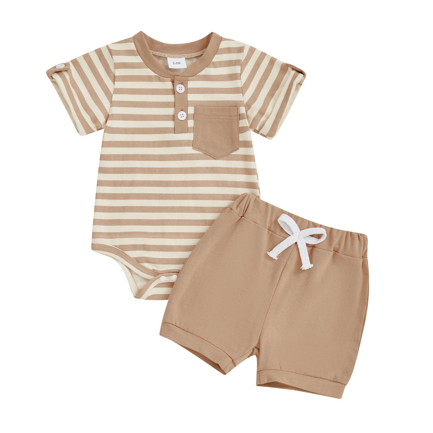 Jungen Baby-Set 0–24 Monate, Kurzarm – Set aus 2 Teilen: Body und kurze Shorts