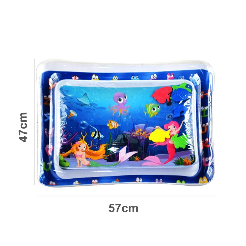 Produktbeschreibung: Baby Tummy Time Wasser Spielmatte – Aufblasbare PVC Krabbelmatte für Kleinkinder