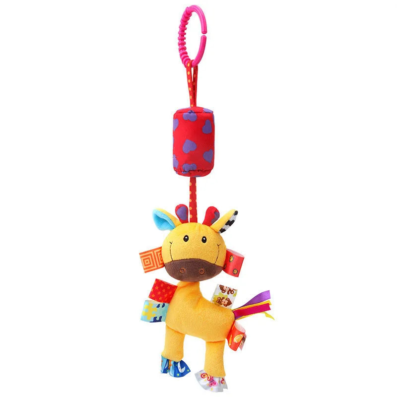 Weiches Plüsch-Rasselspielzeug – Giraffe & Zebra mit Beißring für Babys