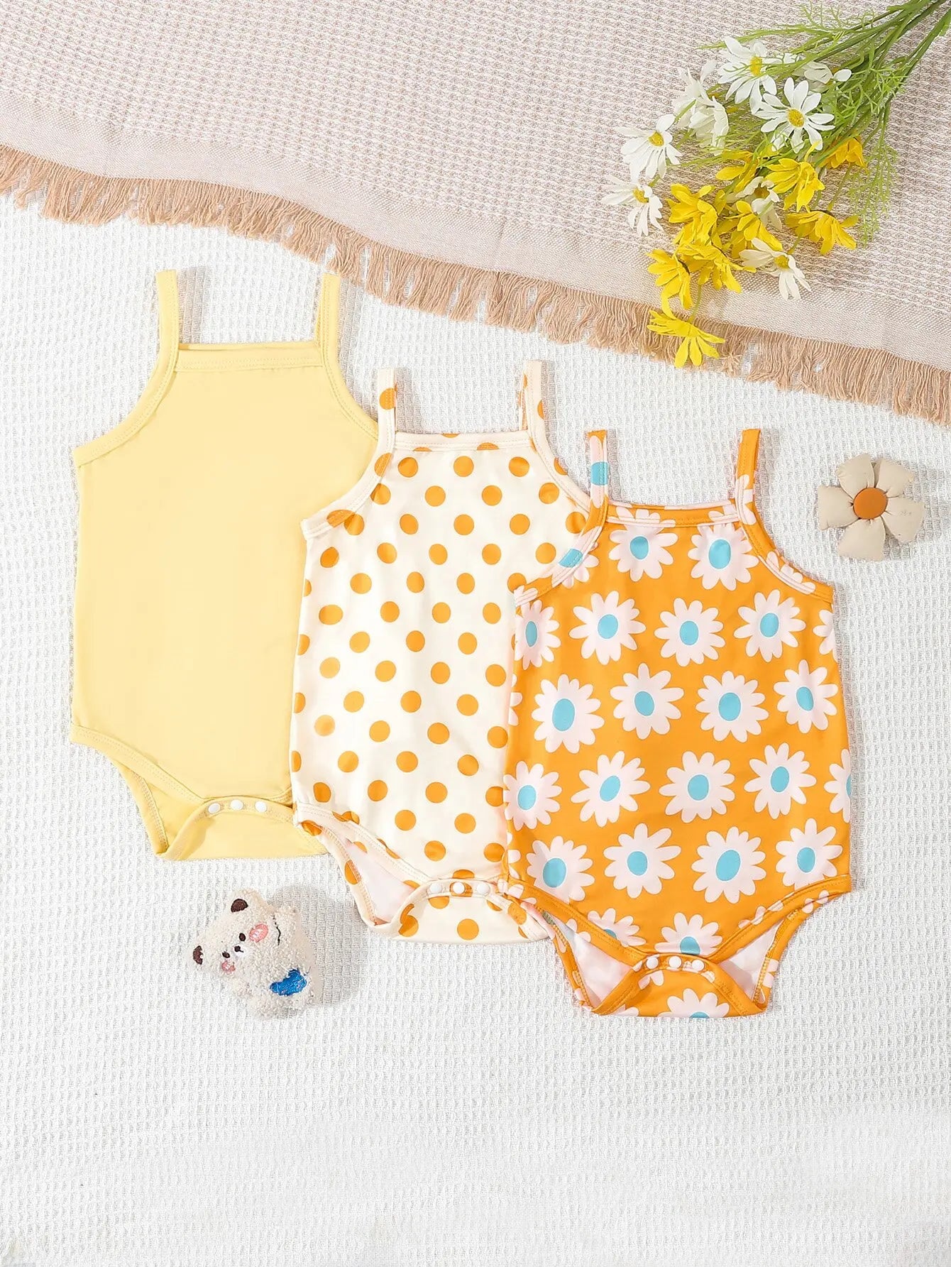 Baby Body Set Mädchen 0–24 Monate, 3 Stück, Kurzarm