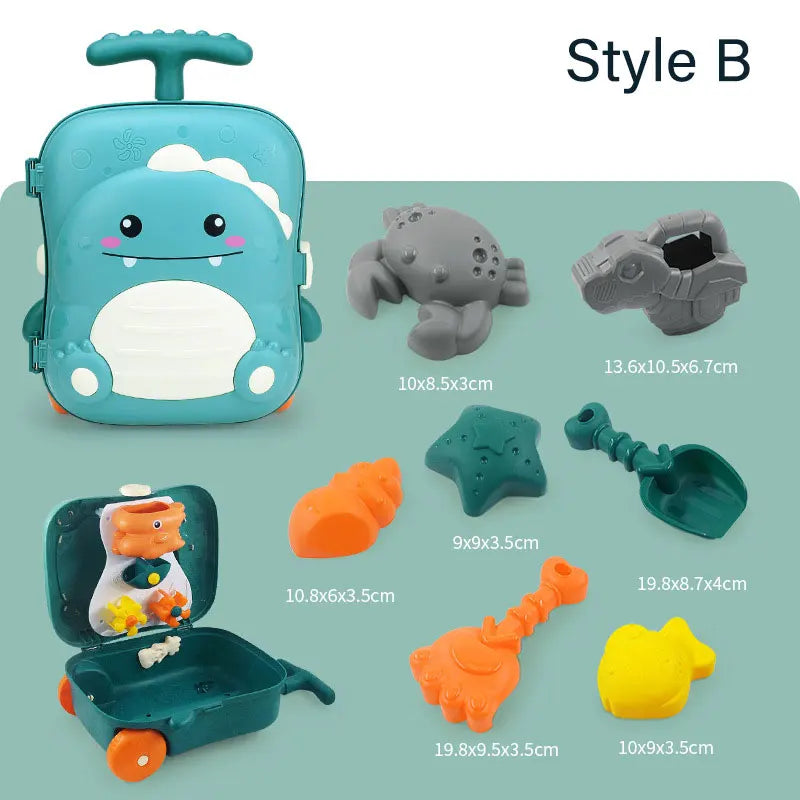 Baby Badezimmer Rucksack Strandspielzeug Enten Trolley Koffer Aufbewahrung – Strandzubehör Schaufel Form Set – Sandspielzeug für Kinder – Sandbox Spielzeug