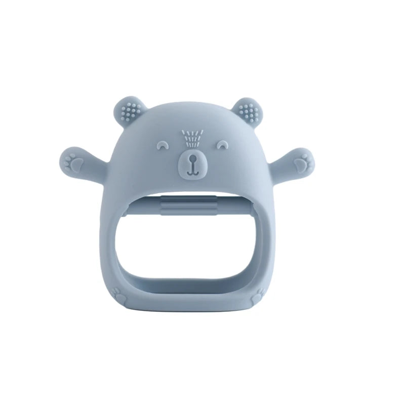 Silicone Baby Teething Mitten – BPA-Free Cartoon Bear Glove for Infants, Soothing Molar Teether, Anti-Scratch & Oral Care Toy
