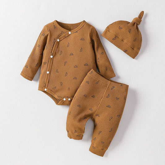 Unisex Baby-Set 0–24 Monate, 94% Baumwolle, Langarm – Inklusive Body, Hose und Mütze