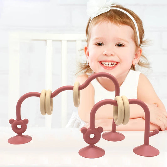 1pc Silikon Tischspielzeug für Kinder – Bead Wrapped Baby Frühkindliche Bildungs-Puzzle-Spielzeug