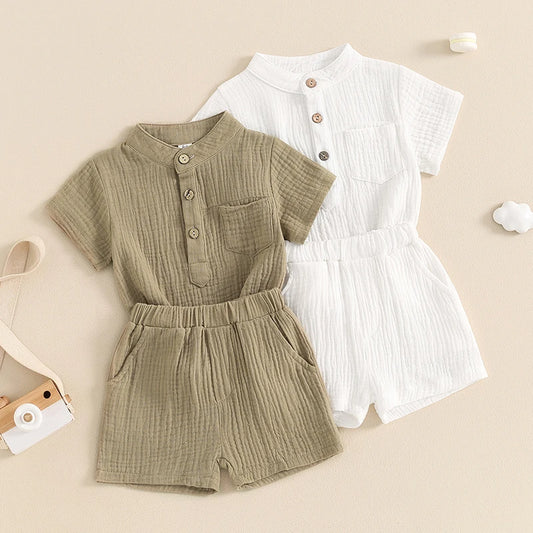 Jungen Baby-Set 0–24 Monate, 100% Baumwolle, Kurzarm