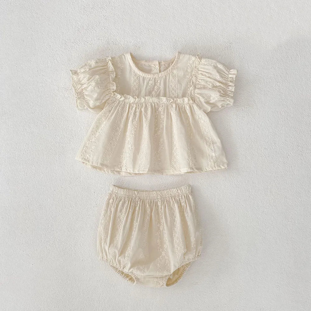 Mädchen Baby-Set 0–24 Monate, 100% Baumwolle, Kurzarm – 2-teiliges Set bestehend aus T-Shirt und Shorts