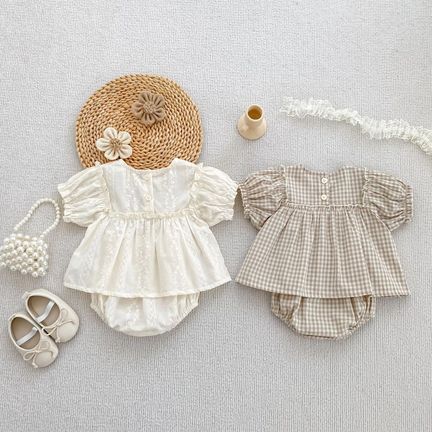 Mädchen Baby-Set 0–24 Monate, 100% Baumwolle, Kurzarm – 2-teiliges Set bestehend aus T-Shirt und Shorts