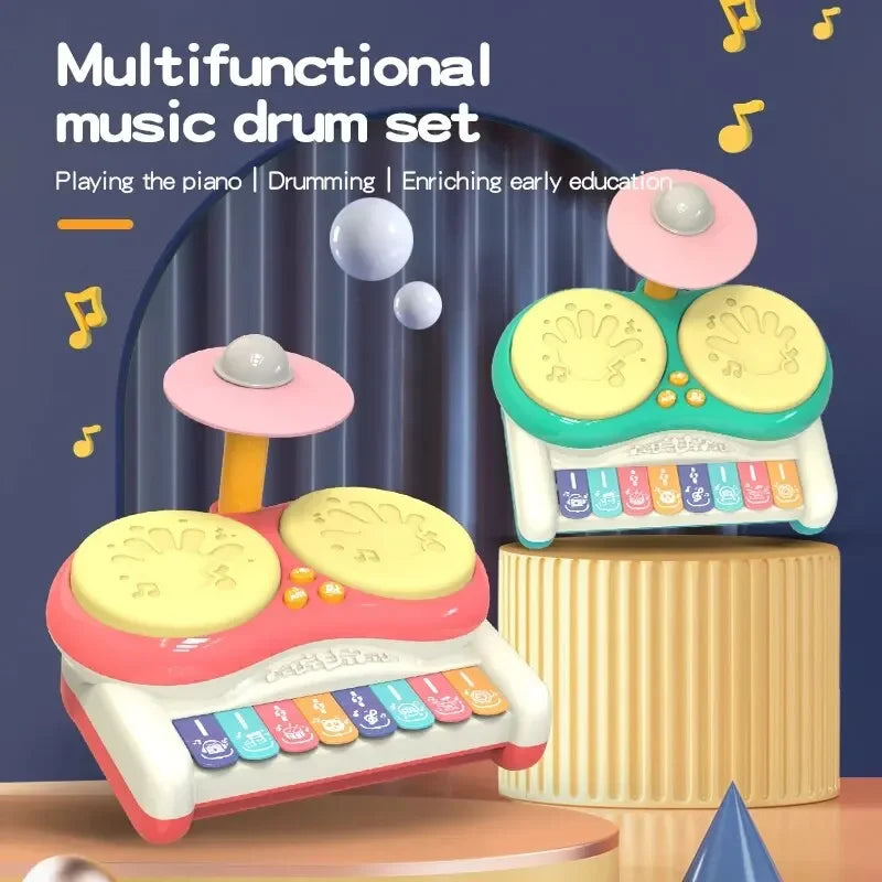 Multifunktionelles Kinder-Schlagzeug mit Keyboard – Musikspielzeug-Set für Babys & Kleinkinder