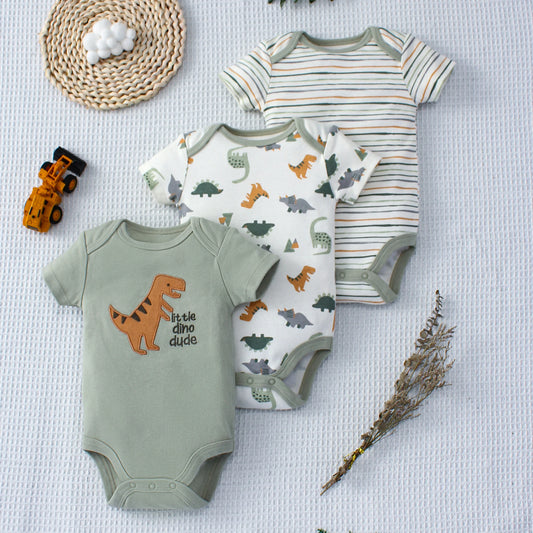 Baby Body für Jungen, 0-24 Monate, Langarm, 100% Baumwolle, 3 Stück