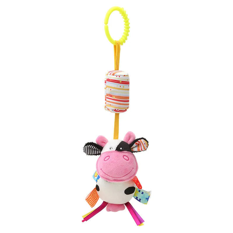 Weiches Plüsch-Rasselspielzeug – Giraffe & Zebra mit Beißring für Babys